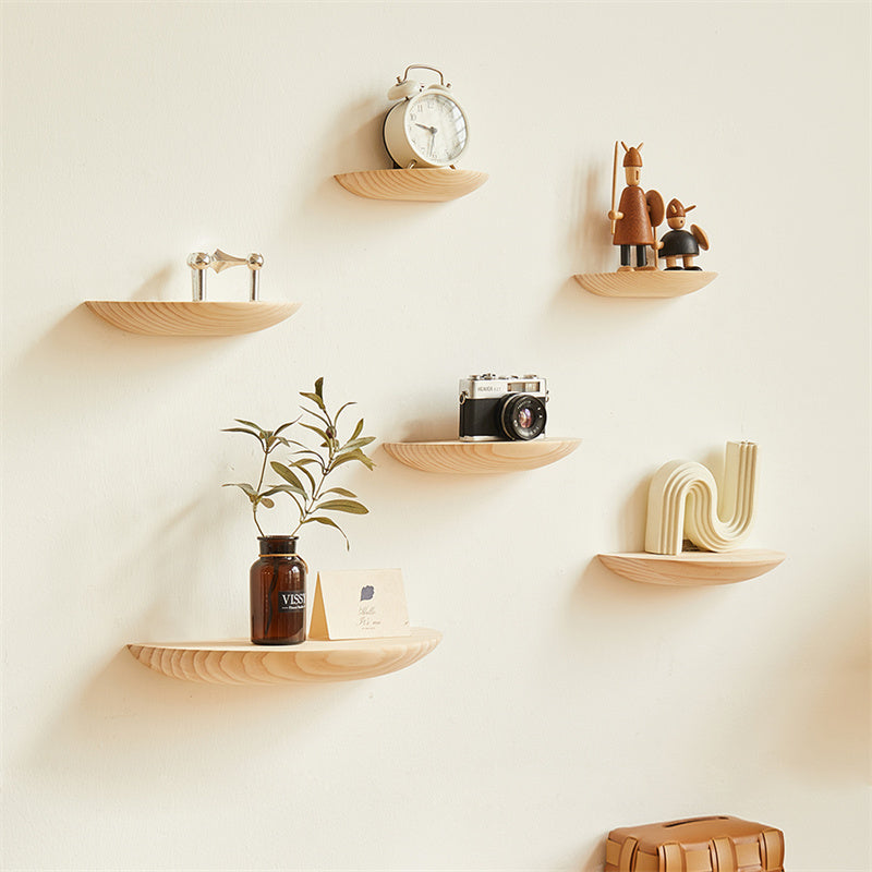 Cute Wooden Semicircle Organizational Wall Shelves