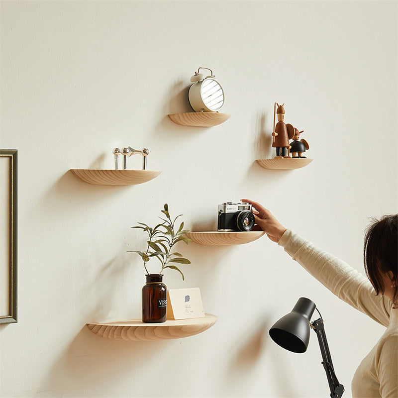 Cute Wooden Semicircle Organizational Wall Shelves